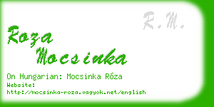 roza mocsinka business card