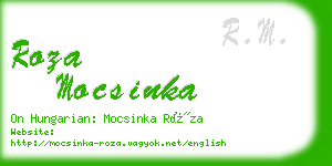 roza mocsinka business card